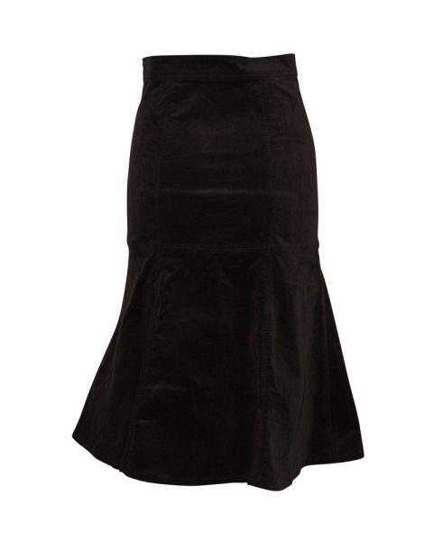 Zadig & Voltaire Fluted Midi Skirt in Brown Cotton 7764864794684