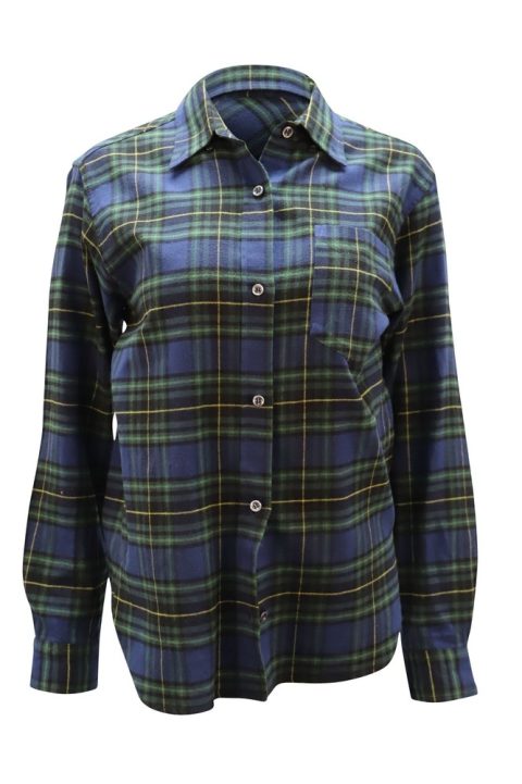 Isabel Marant Etoile Flannel Shirt in Blue Cotton 7764864467004