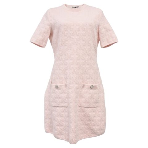 Maje Riviere Logo Knit Dress in Pastel Pink Polyester 7764865187900