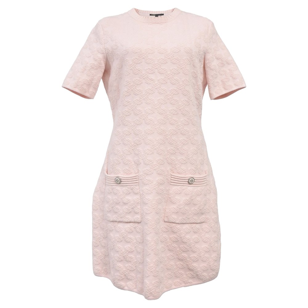 Maje Riviere Logo Knit Dress in Pastel Pink Polyester 7764865187900