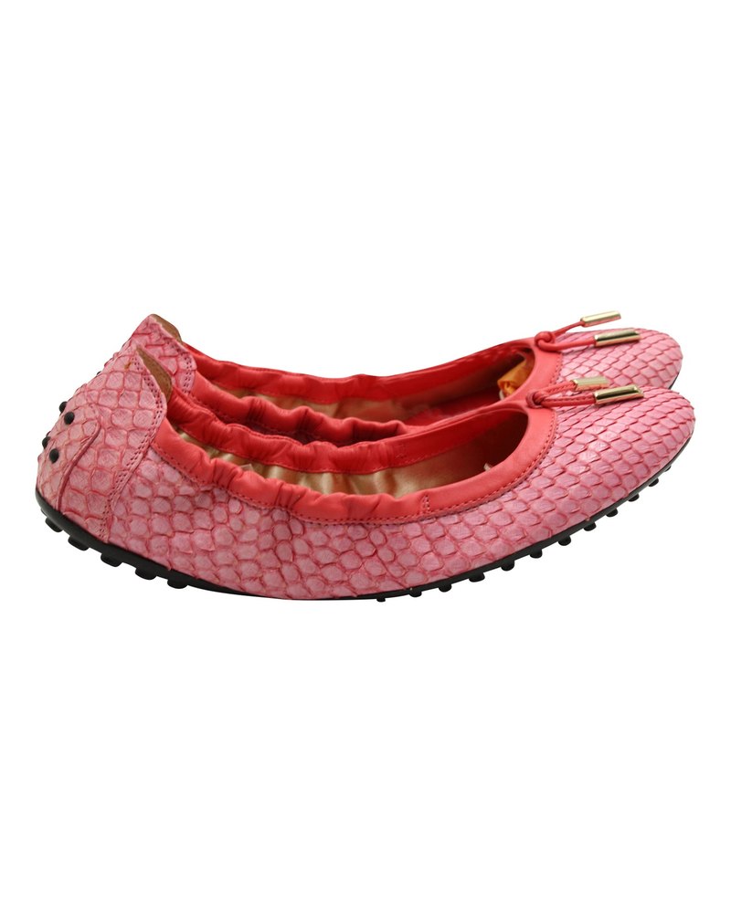 Tod’s Ballerina Dee Laccetto Flats in Pastel Pink Leather 7764865024060