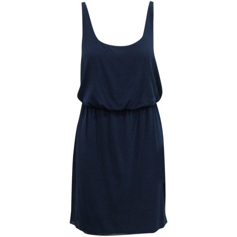 Alice + Olivia Gathered Waist Sleeveless Mini Dress in Blue Silk 7764865515580