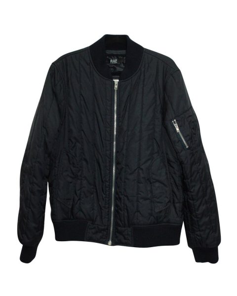 Raf Simons Quilted Bomber Jacket in Navy Blue Polyamide 7764866695228