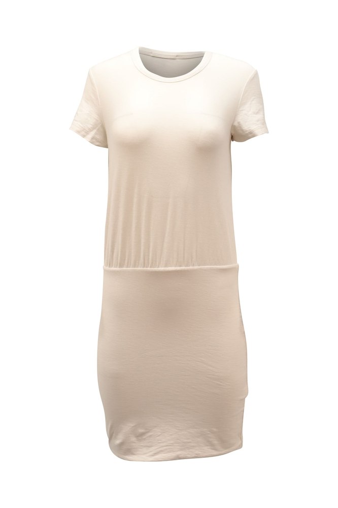 James Perse Jersey Blouson Dress in White Cotton 7764869382204