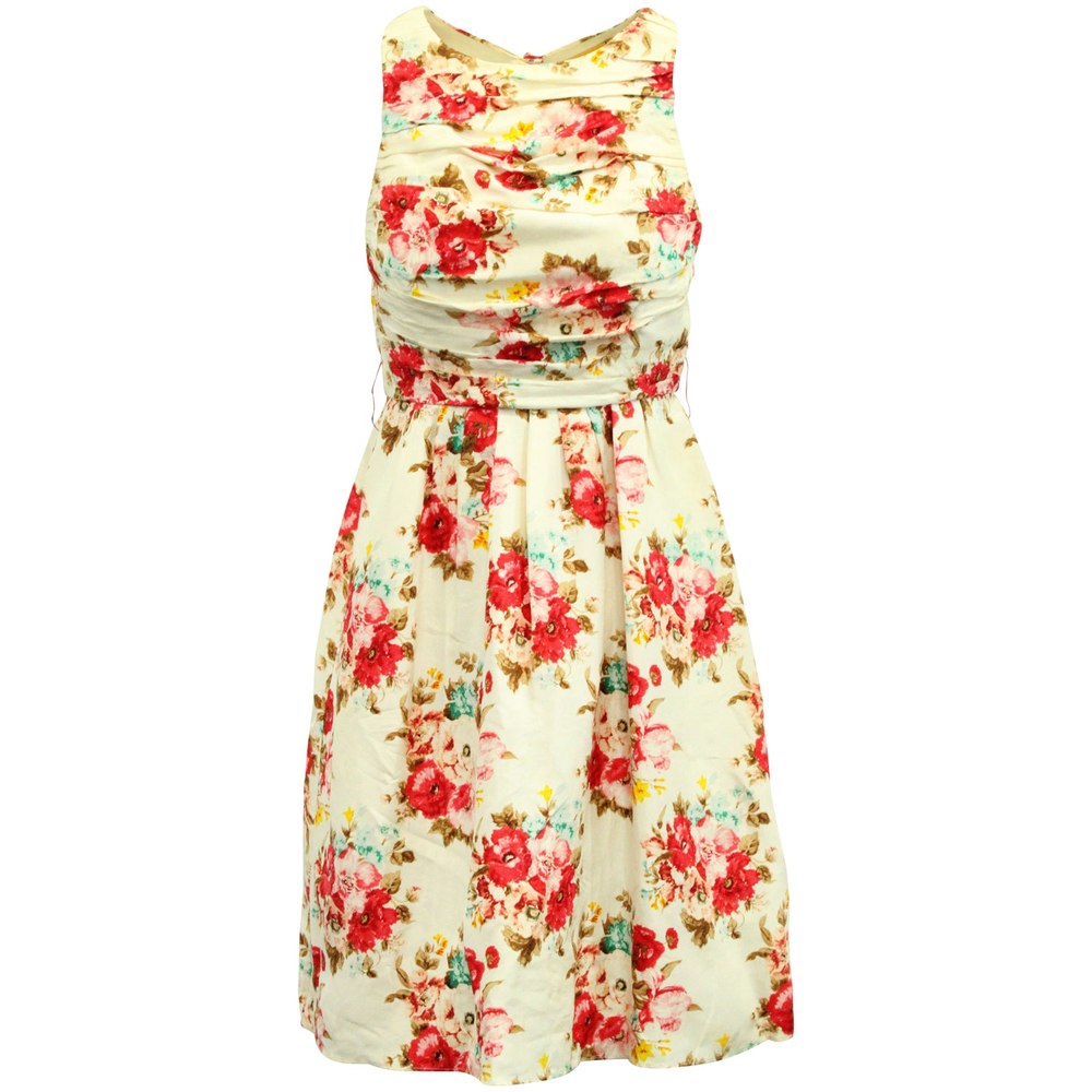 Alice + Olivia Open Back Floral Mini Dress in White Silk 7764869513276