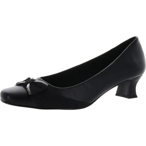 Rejoice Faux Leather Slip On Dress Heels