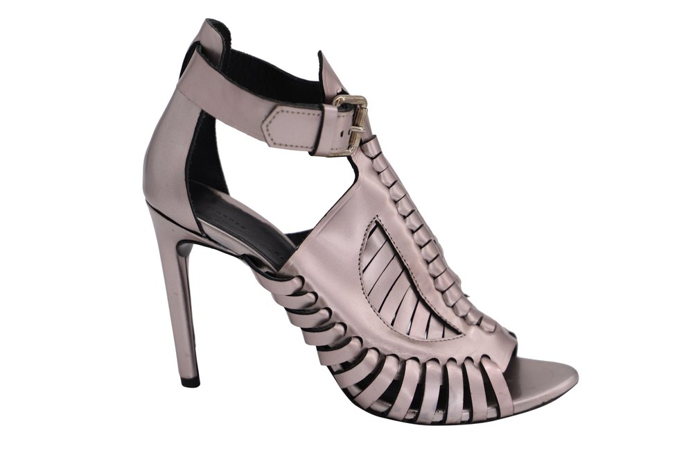 Proenza Schouler Cage Heels in Silver Patent Leather 7764871708732