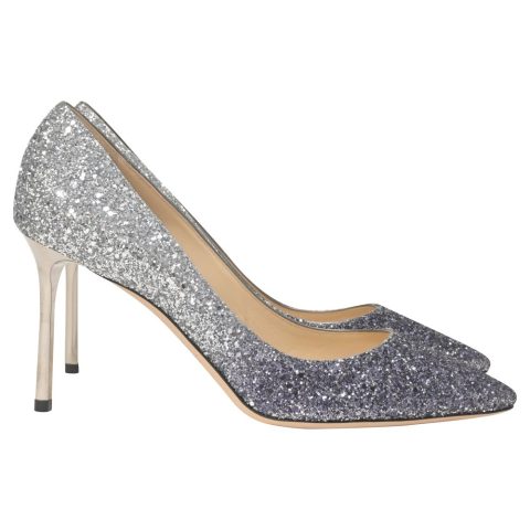 Jimmy Choo Romy Pumps in Silver Glitter 7764872298556