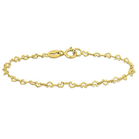 Mimi & Max Children’s 2mm Heart Link Baby Bracelet in 14k Yellow Gold – 5 in.