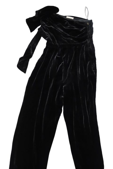 Ulla Johnson Tess One Shoulder Jumpsuit in Black Velvet 7764872724540
