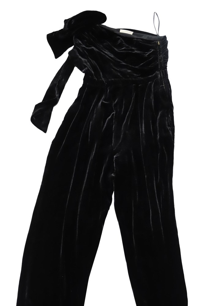 Ulla Johnson Tess One Shoulder Jumpsuit in Black Velvet 7764872724540