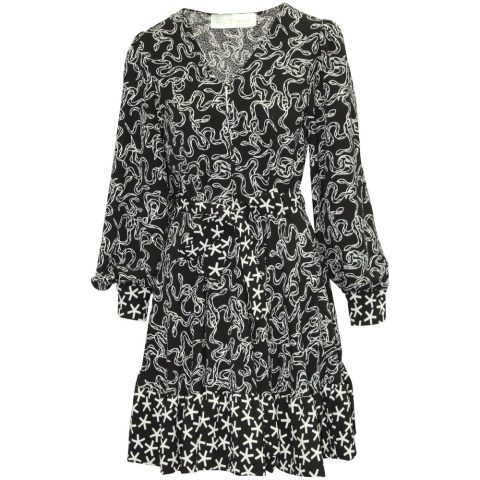 Stine Goya Farrow Short Structured Dress in Black Polyester 7764874657852