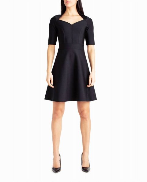 Alice Short Sleeve A-Line Dress In Very Black 7668138344508