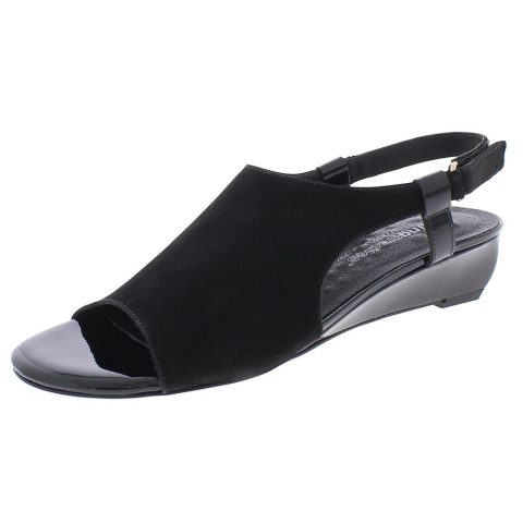Daphne Leather Ankle Strap Wedge Sandals