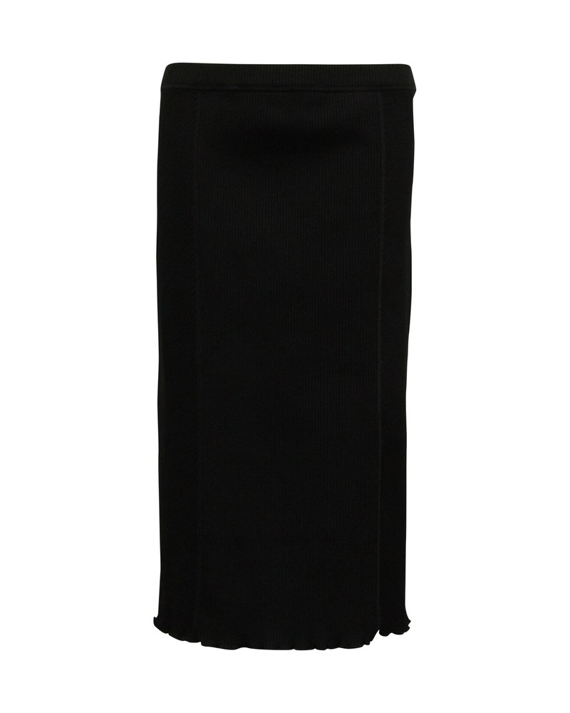 Theory Knit Midi Skirt in Black Polyamide 7764871184444