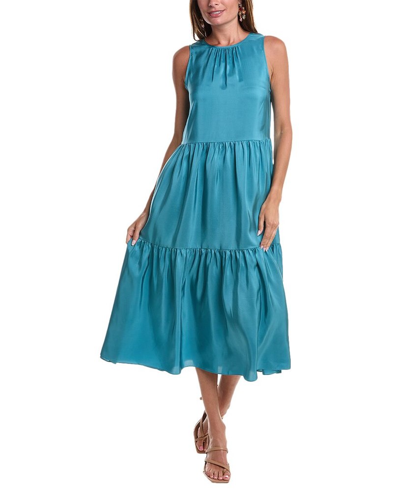 EILEEN FISHER Round Neck Tiered Dress 7668138934332