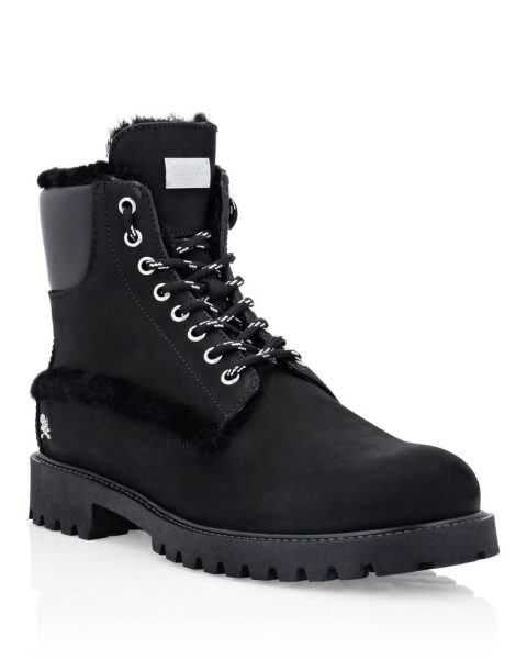 Leather Boots with shearling inside Iconic Plein 7670499639356