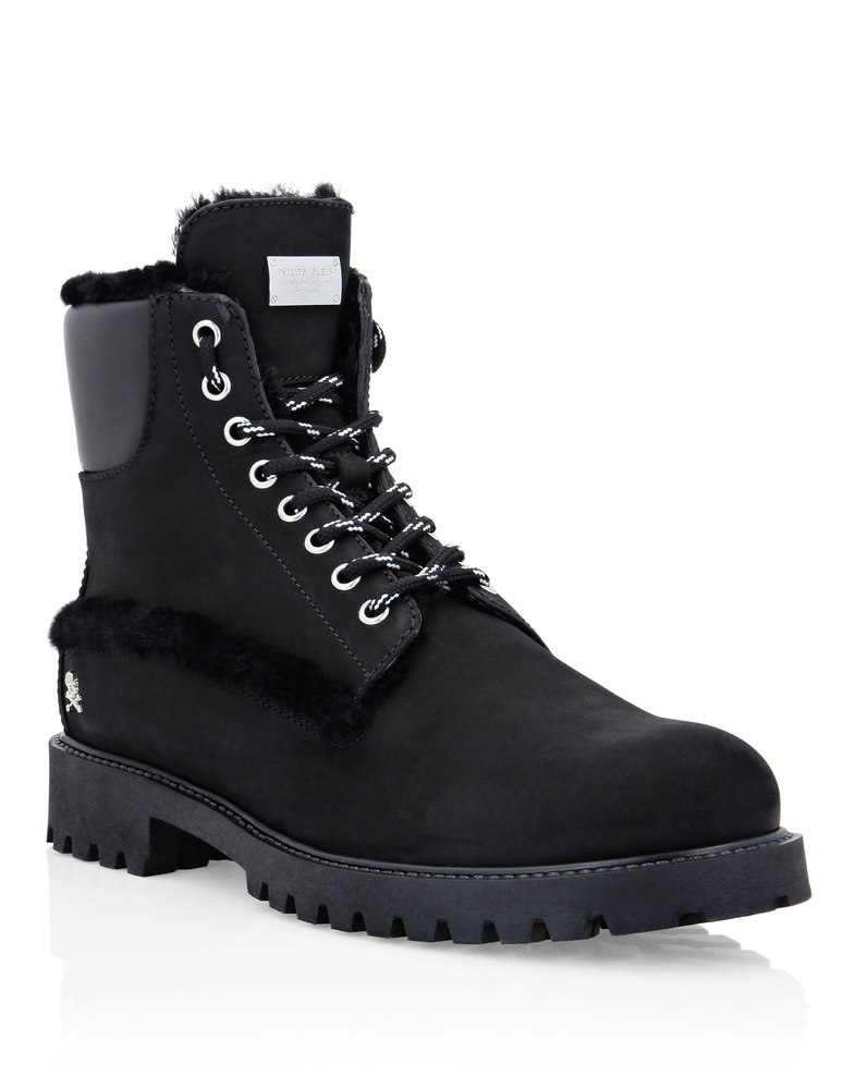 Leather Boots with shearling inside Iconic Plein 7670499639356