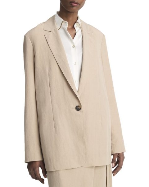 Vince Relaxed Textured Wool-Blend Blazer 7827073171516
