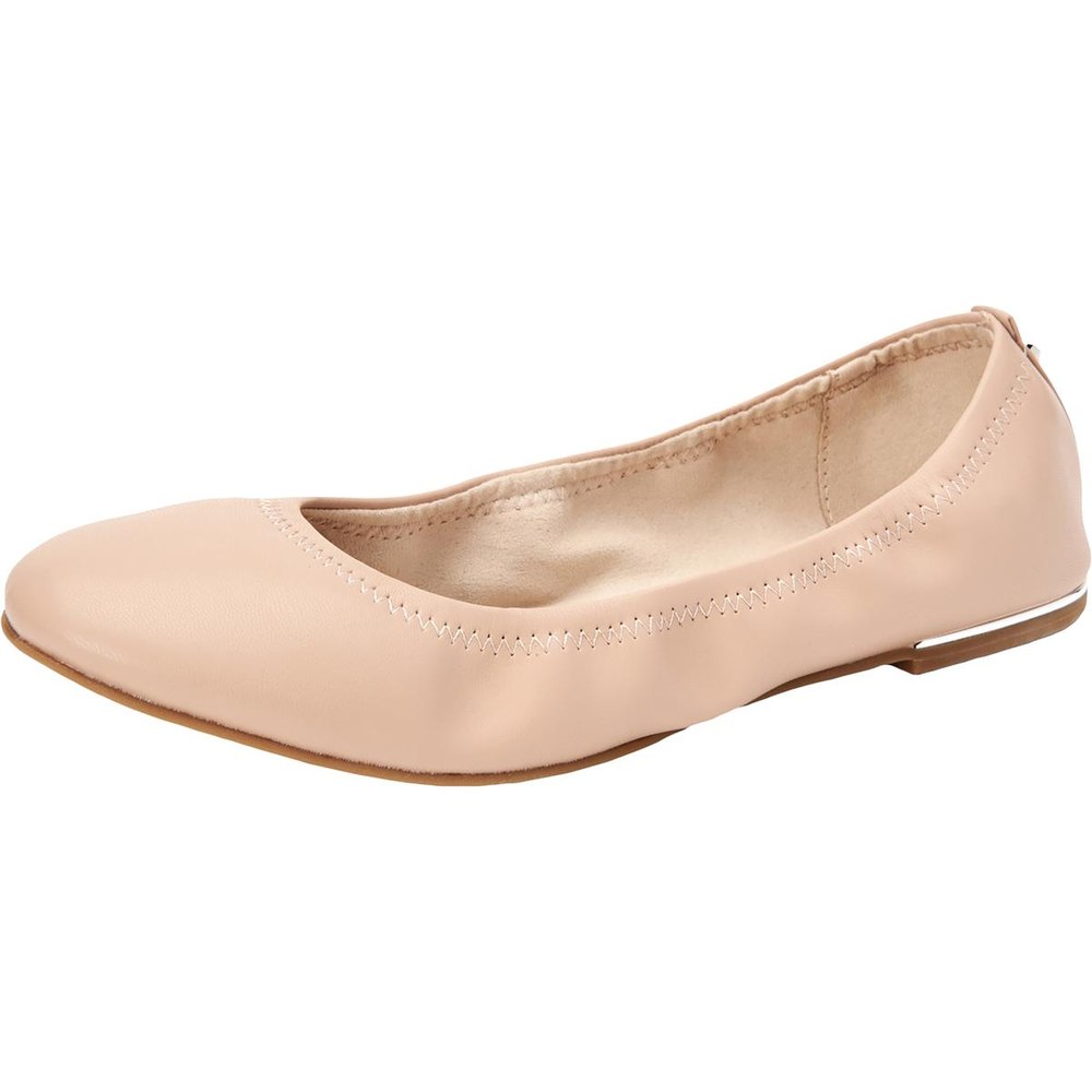 Georgia Faux Leather Scrunch Ballet Flats