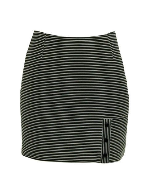 Mugler Striped Pencil Skirt in Black and White Polyamide 7764876918844