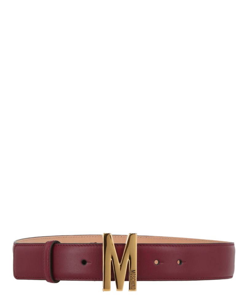 M-Buckle Leather Belt