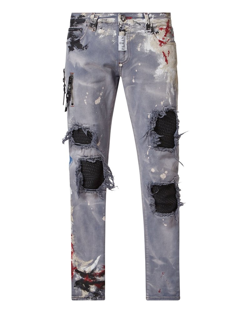 Denim Trousers Rock Star fit Painted 7670507896892