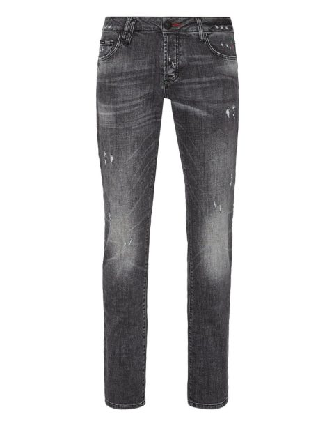 Denim Trousers Straight Cut Destroyed 7670508585020
