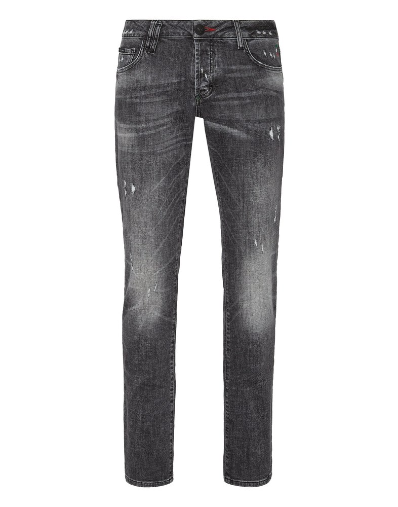 Denim Trousers Straight Cut Destroyed 7670508585020