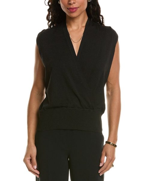 Elie Tahari Faux Wrap Sweater 7827090112572