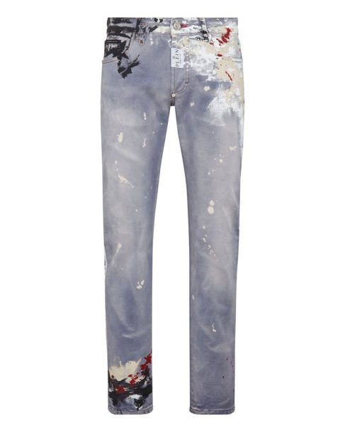 Denim Trousers Super Straight Cut Painted 7670509994044