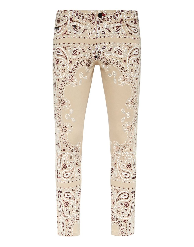 Denim Trousers Skinny Fit Paisley Bandana 7670510616636
