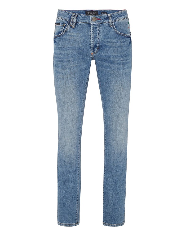Denim Trousers Super Straight Cut Iconic Plein 7670510256188