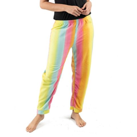 Womens Fleece Pajama Pants Rainbow