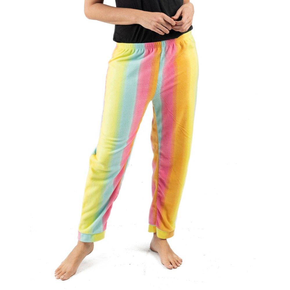Womens Fleece Pajama Pants Rainbow