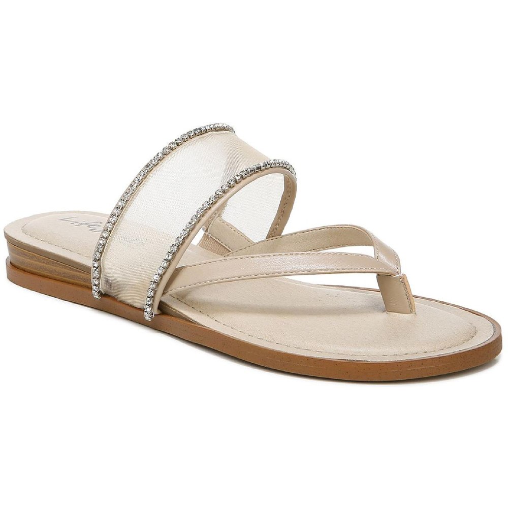 Radiant Glow Faux Leather Slip On Slide Sandals