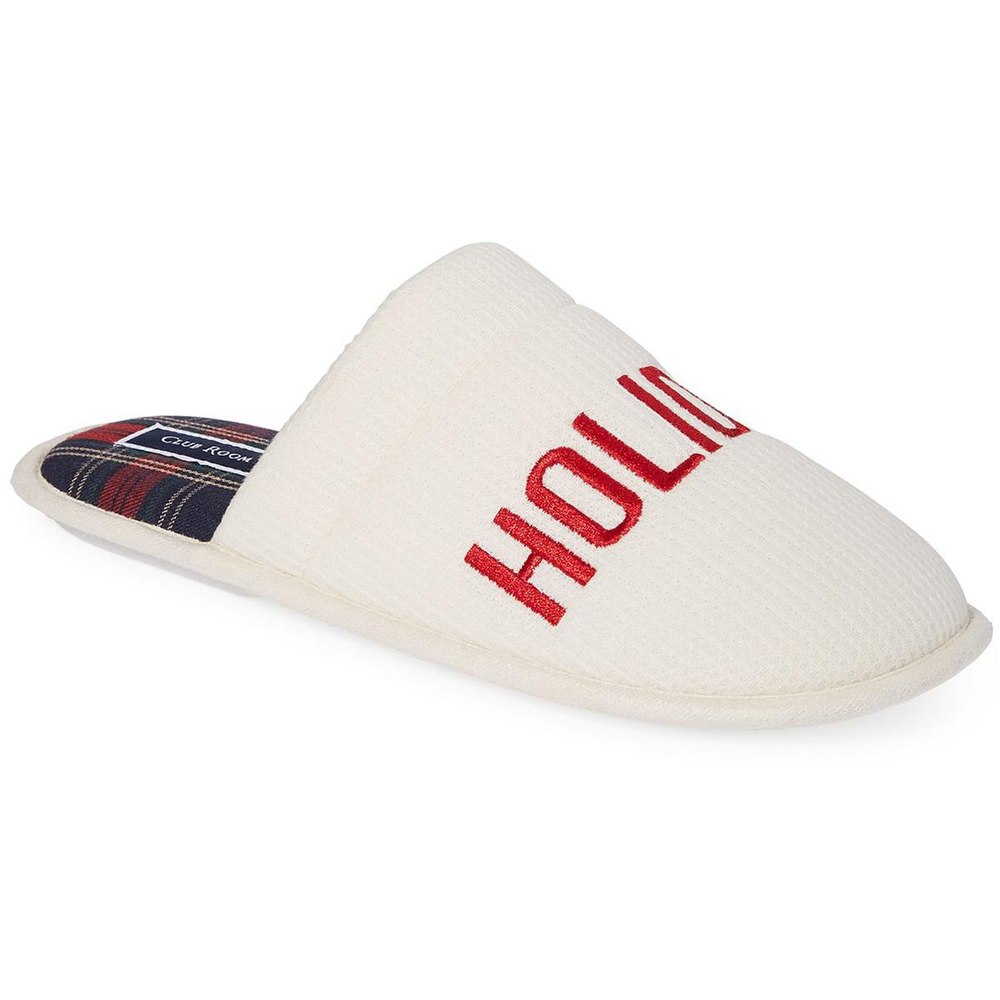 Holiday Joy Waffle Slip On Slide Slippers