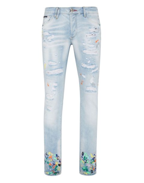 Denim Trousers Super Straight Cut Dripping 7670513762364