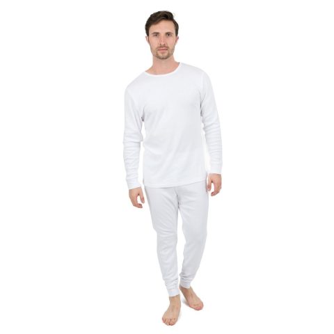 Mens Two Piece Cotton Pajamas Neutral Solid Color