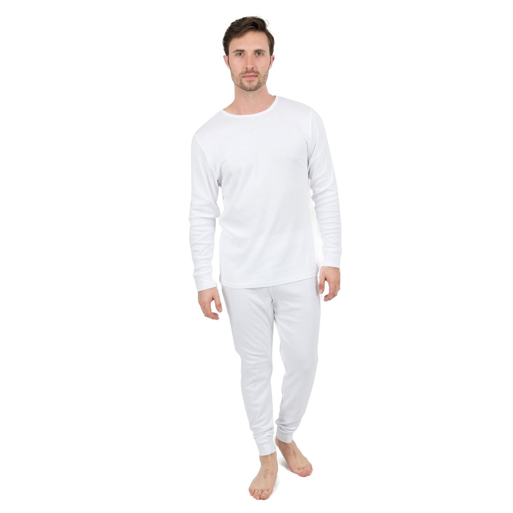 Mens Two Piece Cotton Pajamas Neutral Solid Color