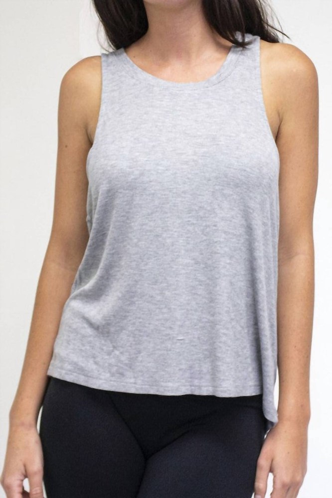 Mini Ribbed Tank Top In Heather Grey 7764919582780