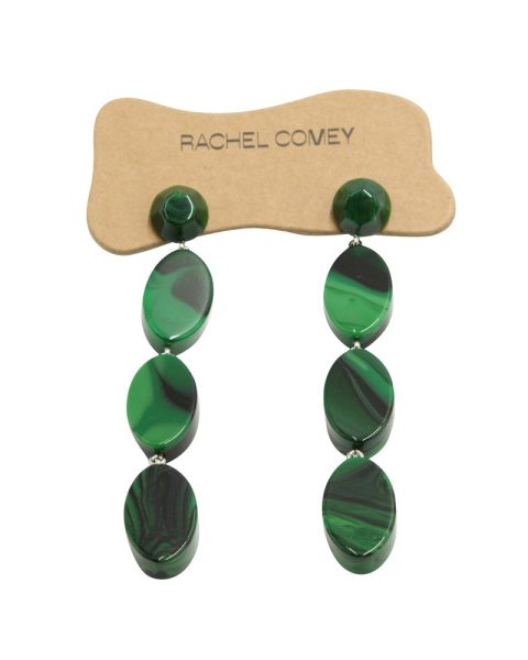 Rachel Comey Oval Dangling Earrings in Green Acrylic 7764924104764