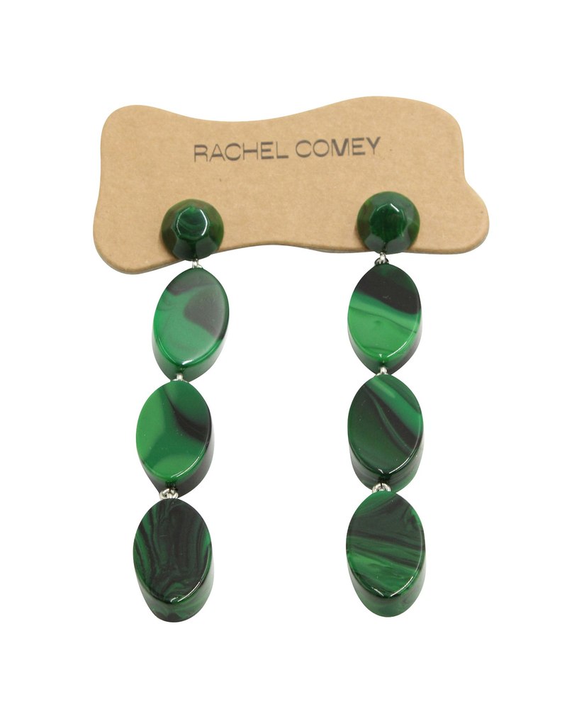 Rachel Comey Oval Dangling Earrings in Green Acrylic 7764924104764