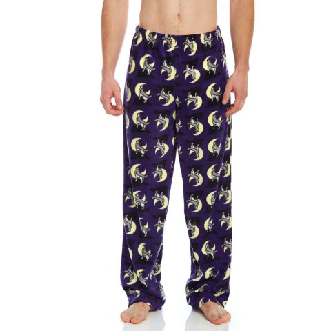 Mens Fleece Pajama Pants Wolf