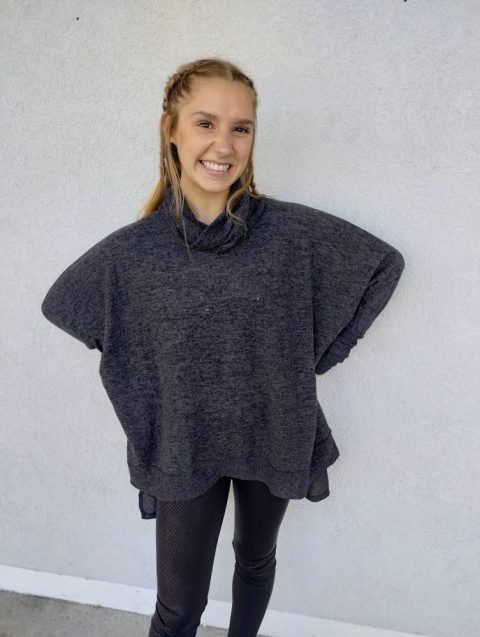 Poncho Sweater In Black 7764934033468