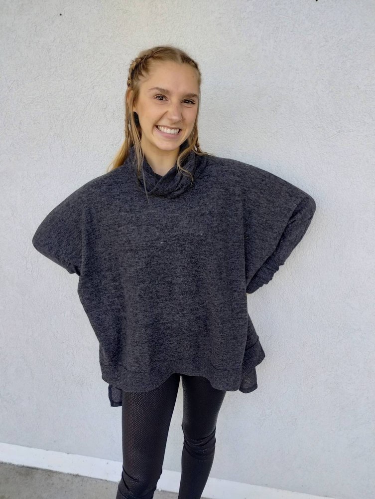 Poncho Sweater In Black 7764934033468