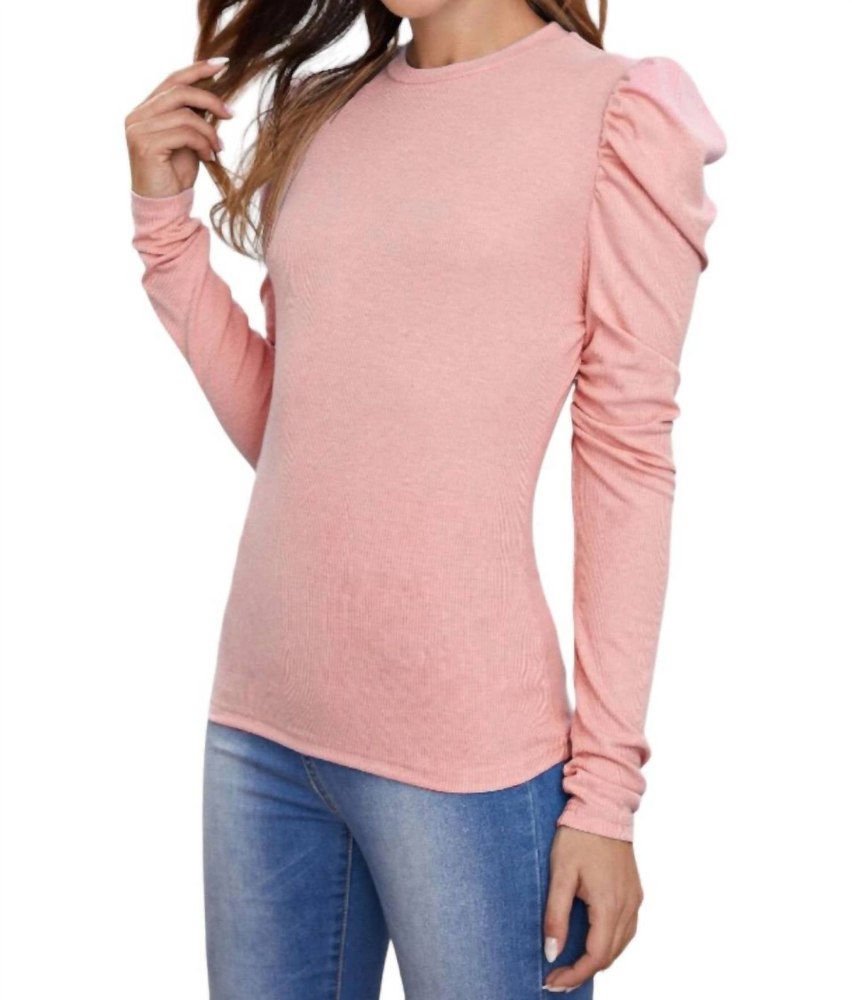Ruffle Sleeves Top In Pink 7764944224316
