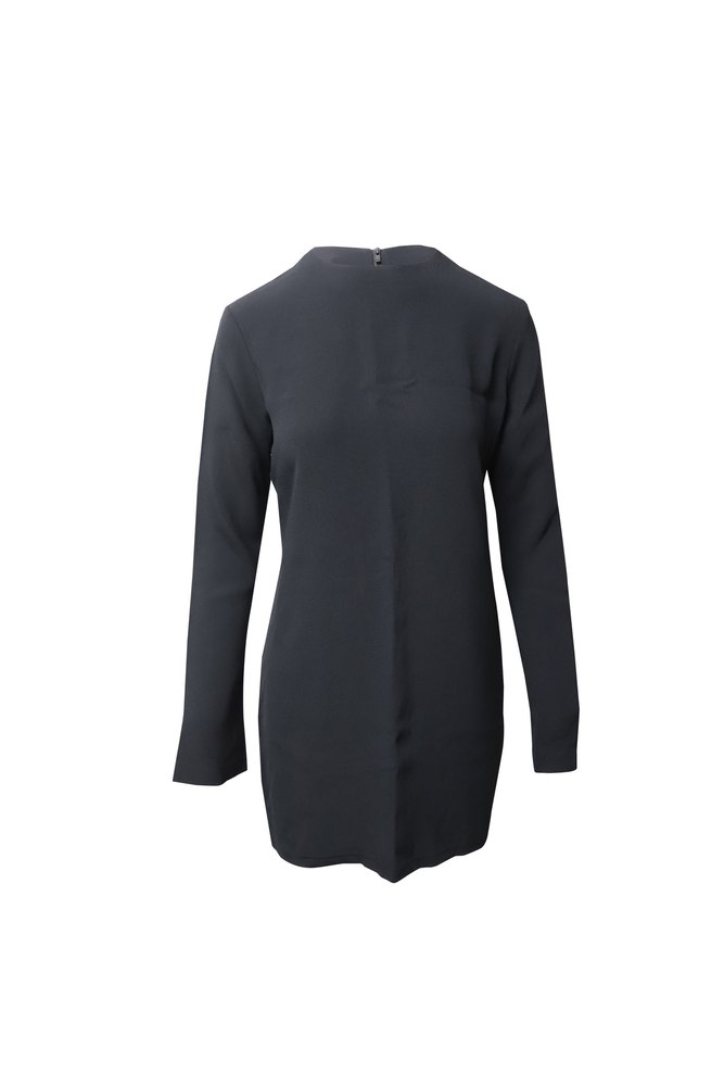 Helmut Lang Long Sleeve Mini Dress in Black Viscose