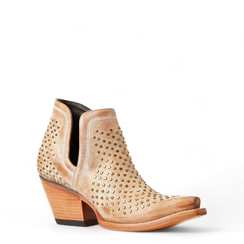 Women’s Dixon Leather Studded Boot In Old West Tan 7764952612924