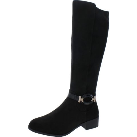 Stanella Faux Leather Riding Knee-High Boots
